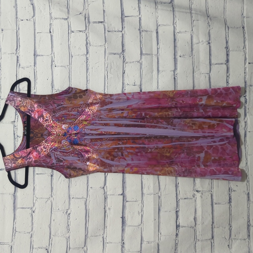 Apt. 9 Purple Lavender Sleeveless Floral Dress Women's Size Medium
